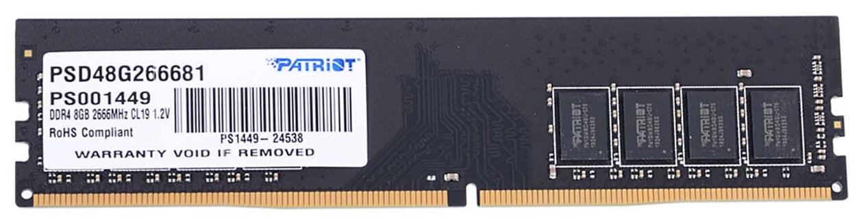 Оперативная память Patriot Memory SL 8 ГБ DDR4 2666 МГц DIMM CL19 PSD48G266681