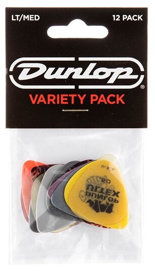 Набор медиаторов PVP101 Guitar LT/MED Pick Variety Pack 12шт, тонкие/средние, Dunlop