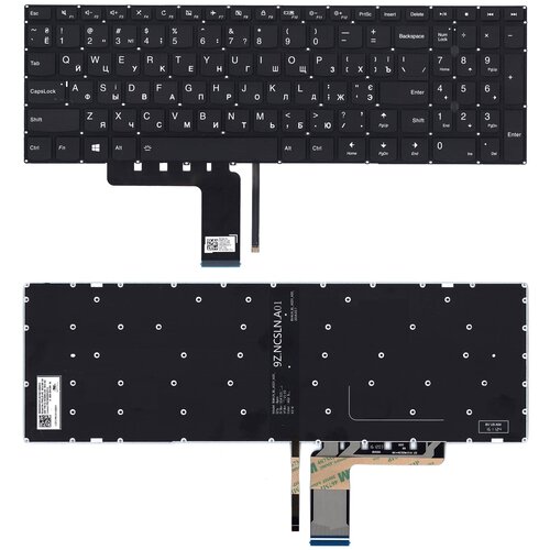 Клавиатура для ноутбука Lenovo IdeaPad 310-15ISK черная с подсветкой клавиатура для ноутбука lenovo ideapad 310 15isk 9z ncssn 00r