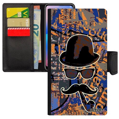 фото Красивый чехол книжка на телефон // xiaomi mi 8 lite // "мистер усы" чаплин котелок, utaupia, цветной