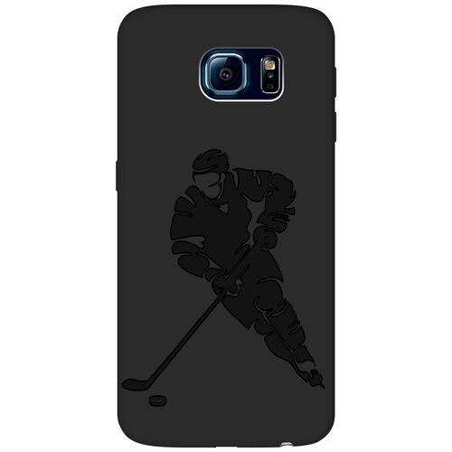 Матовый чехол Hockey для Samsung Galaxy S6 / Самсунг С6 с эффектом блика черный матовый чехол hockey для samsung galaxy a5 самсунг а5 с эффектом блика черный