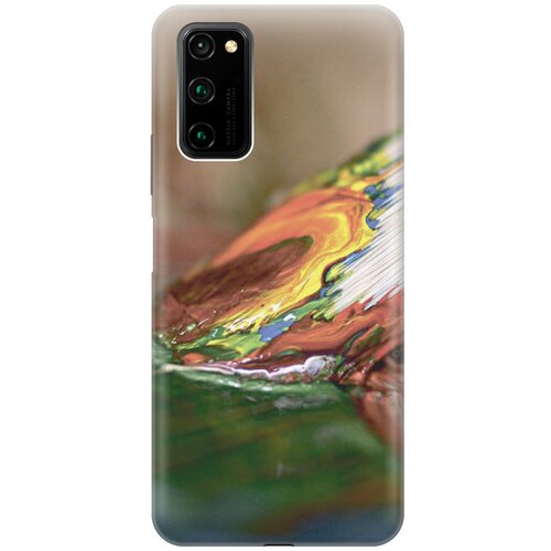 фото Силиконовый чехол на honor view 30 pro / хонор вив 30 про с принтом "кисть и краска gosso