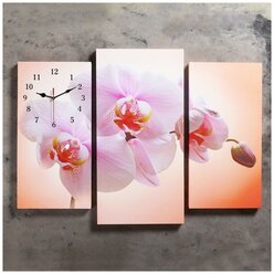 Часы настенные модульные "Розовая орхидея", 60 х 80 см