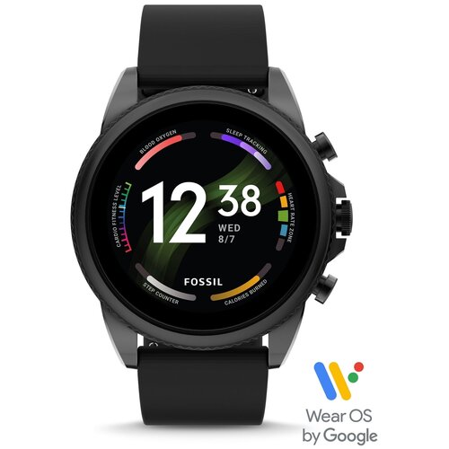 Умные часы Fossil Gen 6 44 мм Black Silicone (FTW4061)