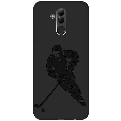 Матовый чехол Hockey для Huawei Mate 20 Lite / Хуавей Мейт 20 Лайт с эффектом блика черный