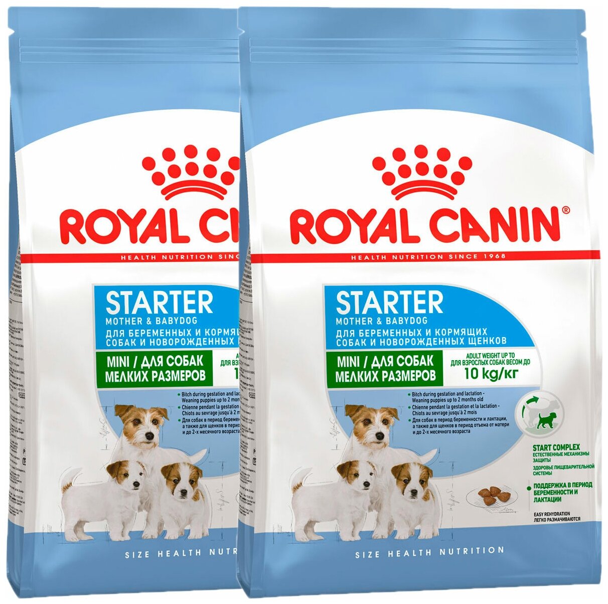 ROYAL CANIN MINI STARTER для щенков маленьких пород до 2 месяцев, беременных и кормящих сук (3 + 3 кг)