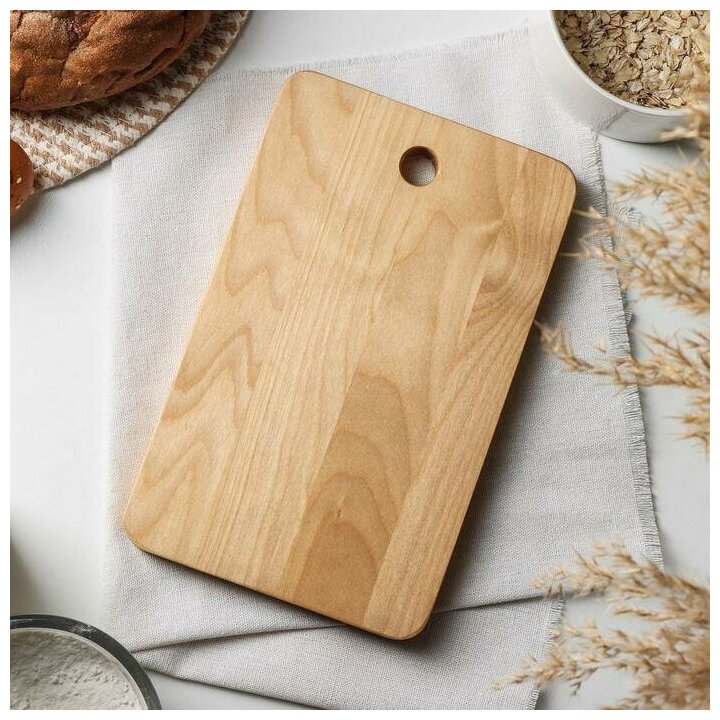 фото Доска разделочная Доляна, 24×15×1,8 см, берёза, пропитано маслом