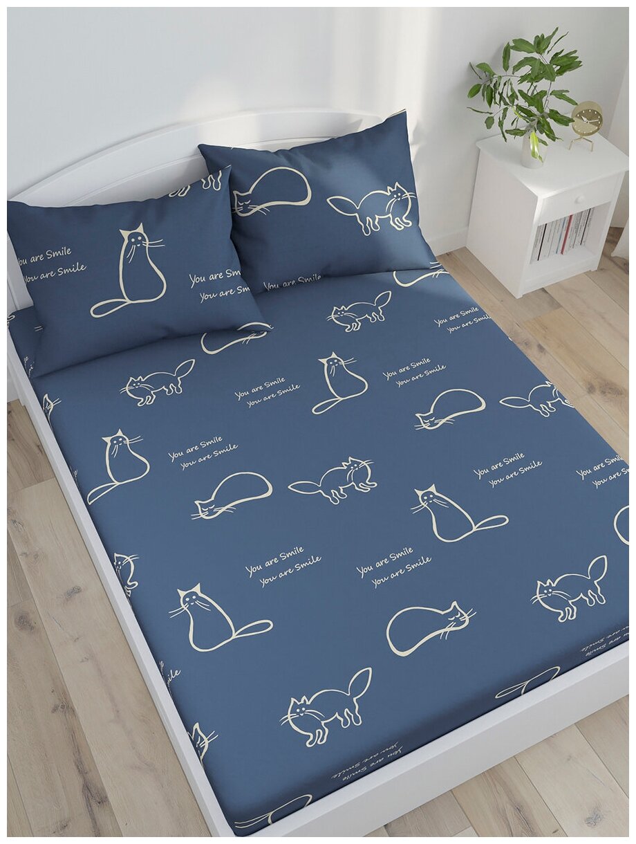 фото Простыня Simple house Котики, полисатин
