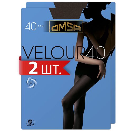 Колготки женские OMSA Omsa Velour 40 Moro 3 (спайка 2 шт)