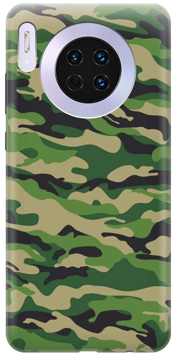GOSSO Ультратонкий силиконовый чехол-накладка для Huawei Mate 30 с принтом "Темно-зеленое хаки"