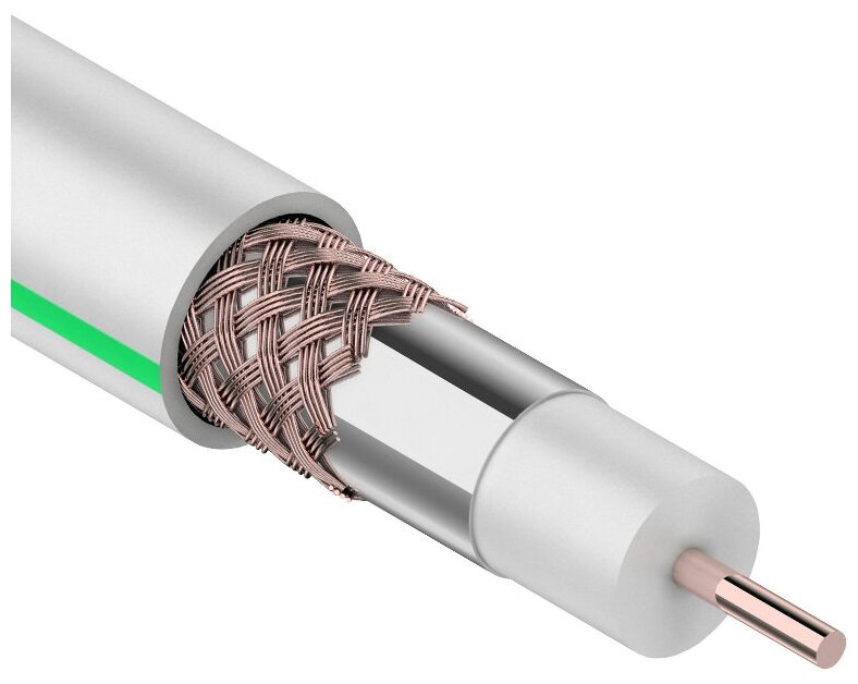 Кабель телевизионный Cadena RG6 SAT 703 B белый, 20 метров - фотография № 2