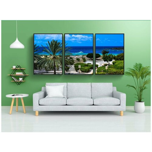 фото Набор модулных постеров для интерьера "коста, пляж, остров" 60x90 см. в тубусе, без рамки lotsprints