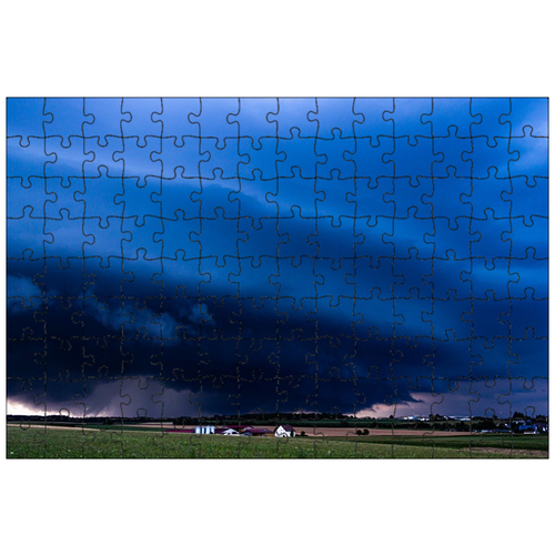фото Магнитный пазл 27x18см."гроза, буря, синий час" на холодильник lotsprints