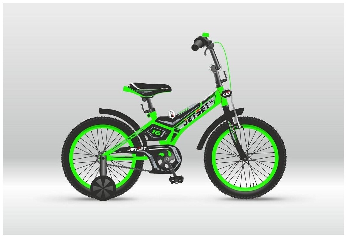 Велосипед детский JetSet JS 16" зеленый, черный JS-1601