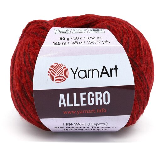 фото Пряжа для вязания yarnart 'allegro' 50гр 145м (13% шерстъ, 41% полиамид, 46% акрил) (711 бордовый меланж), 10 мотков