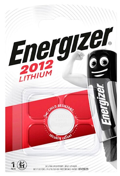 Батарейка Energizer CR2012 BL1 Lithium 3V (1/10/140) Energizer 00-00008450 - фото №2