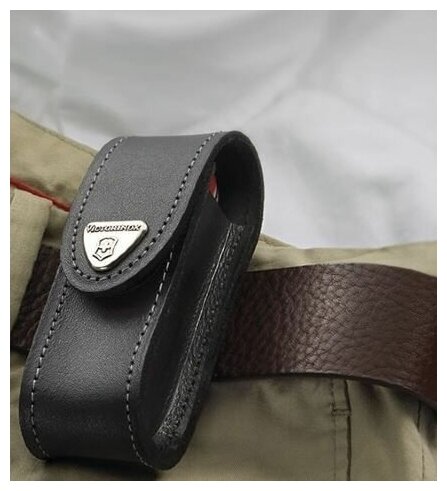 Чехол из нат.кожи Victorinox Leather Belt Pouch (4.0520.3) черный с застежкой на липучке без упаковк - фото №7