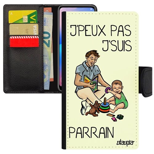 фото Яркий чехол книжка на телефон // iphone 7 // "не могу - стал крестным!" крутой рисунок, utaupia, белый