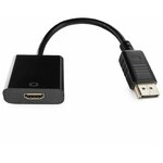 Переходник DisplayPort - HDMI, М/F, 0.1 м, Cablexpert, чер, A-DPM-HDMIF-002 - изображение