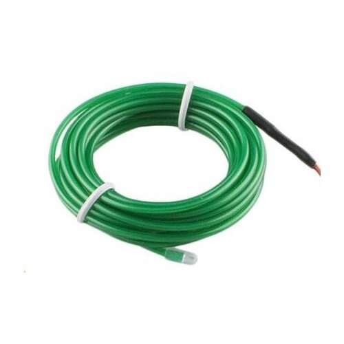 Led гибкий неон узкий (EL провод) 2,3 мм, зеленый, 1 м, с разъемом для подключения