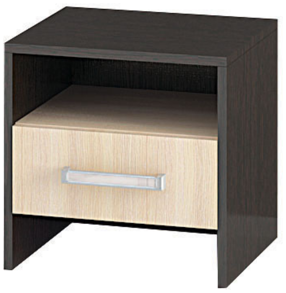 фото Спальный гарнитур Эрика, тумба прикроватная, венге / дуб молочный, 41х40х38