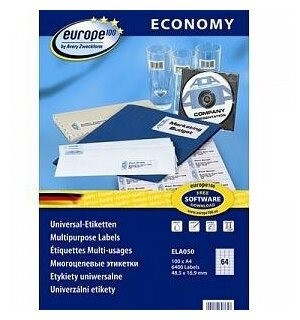 Этикетки Europe100 ELA050-100 A4 70г/м2 100л., белый - фото №2