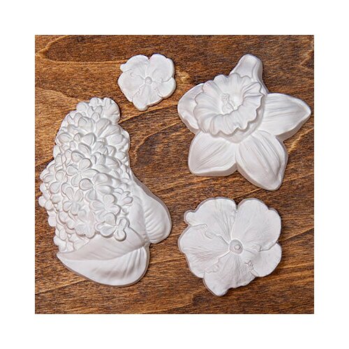 Набор для творчества Цветы фигурки из гипса 4 штуки