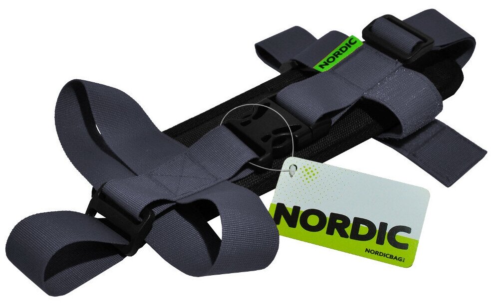 Ремень для горных лыж с наплечником Nordic Skistrap Plus, серый, 100 см.