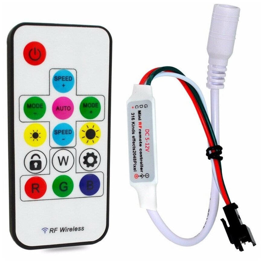 SPI Контроллер SP103E - Мини RF, пульт 14 кнопка, радио, 5В
