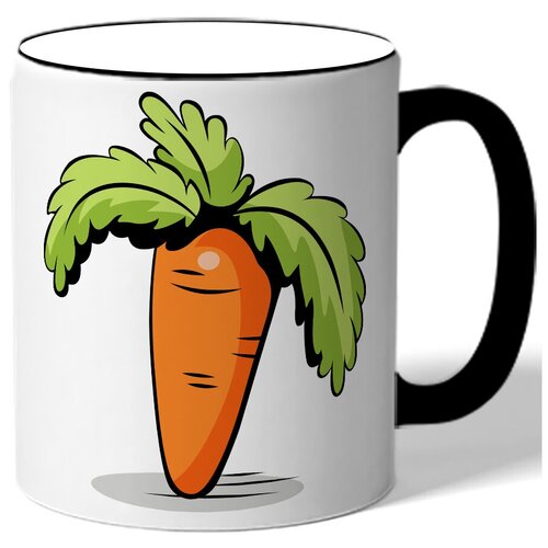 фото Кружка с цветной ручкой парная в подарок влюбленным - морковь стоит drabs