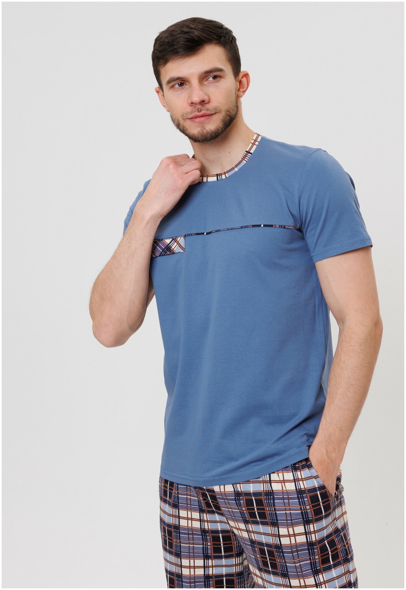 Костюм мужской домашний Modellini 1722/1 футболка с бриджами - фотография № 2