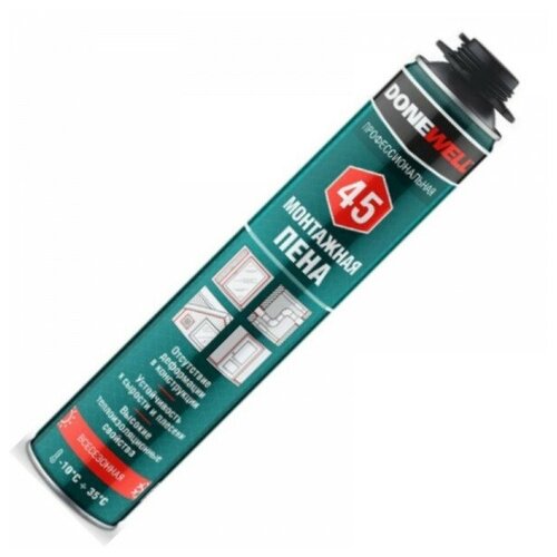 Пена монтажная профессиональная Donewell 45 всесезонная 1000 мл 483₽