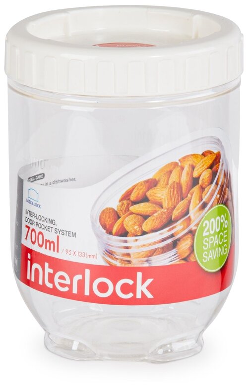 LocknLock Банка для сыпучих продуктов Interlock, 700 мл, 9.5x17.5 см, 9.5x9.5x17.5 см