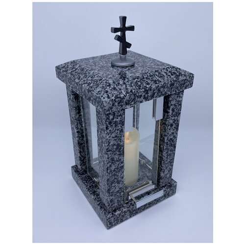 Лампада ритуальная из Покостовского гранита. высота 30 см.