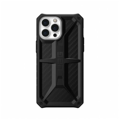 фото Чехол uag monarch для iphone 13 pro max чёрный карбон (carbon fiber)