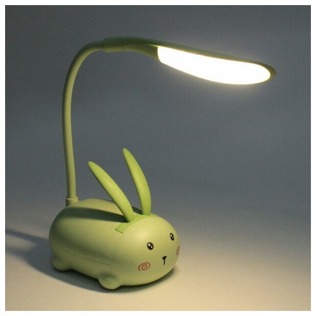 Настольная лампа «Marmalade-Зайчик» LED 9,2*6,8*28,5см цвет зеленый USB - фотография № 4