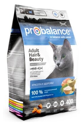 Probalance Сухой корм для кошек красота и здоровье кожи и шерсти 32 PB 654 0,4 кг 54843 (2 шт)