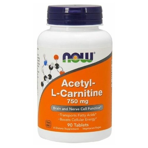 фото Ацетил-l-карнитин, 750 мг, 90 таблеток (now foods)
