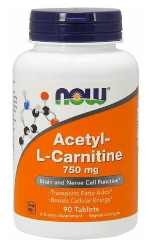 Acetyl-L-Carnitine 750 mg NOW (90 таб)
