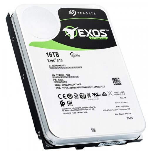 Жесткий диск Seagate Exos X18 enterprise ST16000NM000J 3.5" 16.0Tb SATA 6Gb/s 7200rpm 256MB