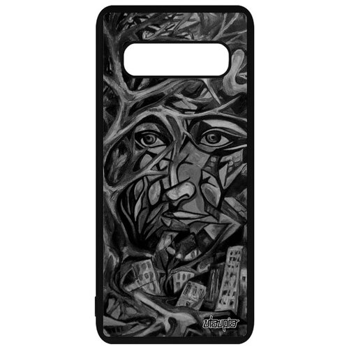 фото Дизайнерский чехол на смартфон // galaxy s10 // "взгляд" портрет стиль, utaupia, серый