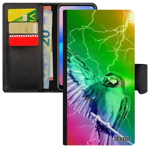 фото Чехол книжка на телефон // galaxy s8 // "попугай" тропики говорящий, utaupia, цветной