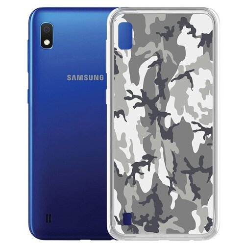 Чехол-накладка Krutoff Clear Case Камуфляж серый для Samsung Galaxy A10 (A105) чехол накладка krutoff clear case догонялки для samsung galaxy a10 a105