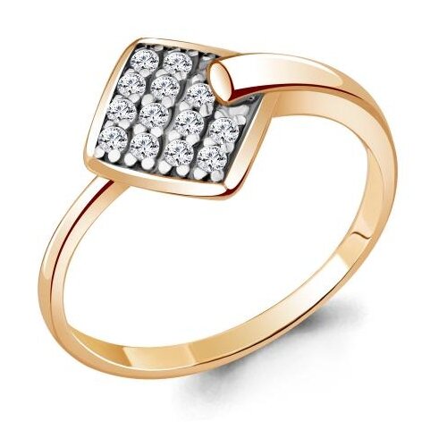 фото Кольцо из золочёного серебра aquamarine а68752а-п с фианитом diamant-online