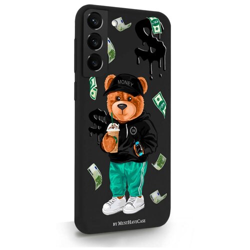 Черный силиконовый чехол MustHaveCase для Samsung Galaxy S22+ Tony Bear/ Мишка Тони для Самсунг Галакси С22+