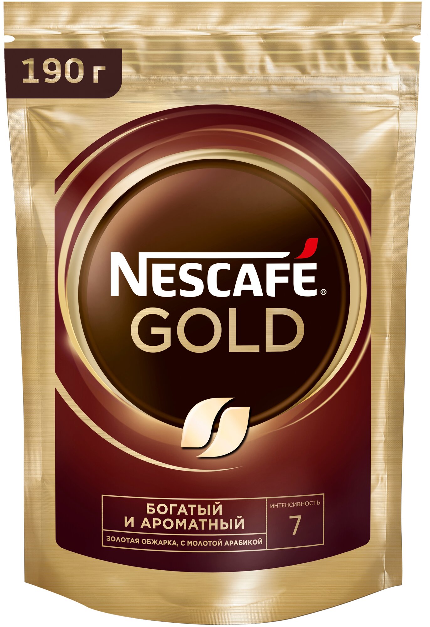 Кофе растворимый Nescafe Gold сублимированный с добавлением молотого, пакет, 12 уп. по 190 г