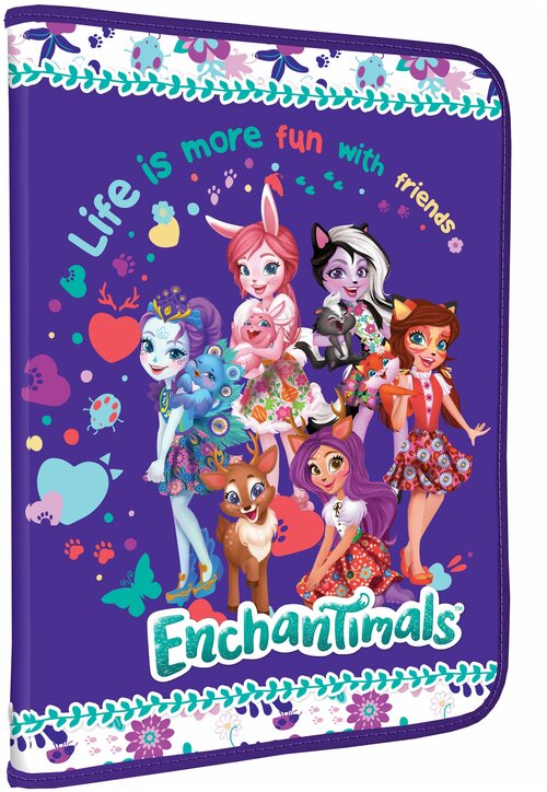 Папка для творчества А4 Enchantimals, для девочек. Размер 33 x 23,5 x 3 см.