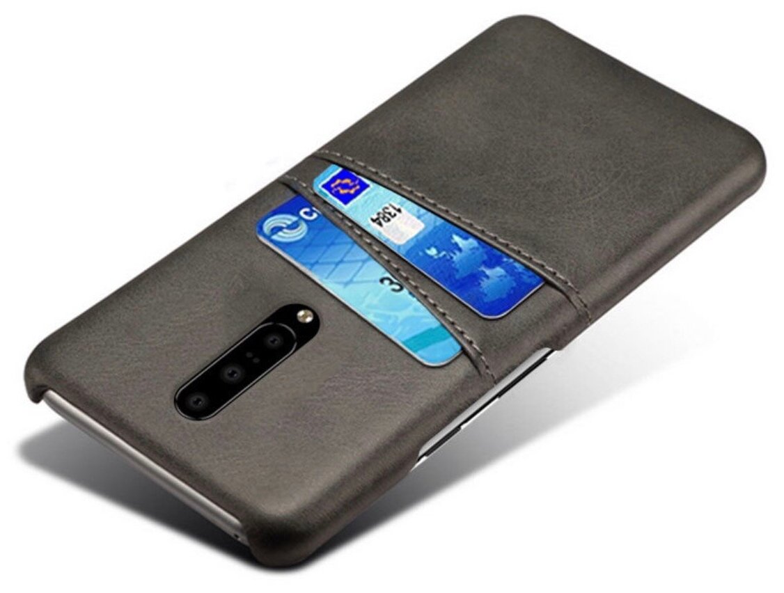 Чехол панель-накладка MyPads для Huawei Mate 20X из качественной импортной кожи с визитницей с отделением для банковских карт мужской женский черный