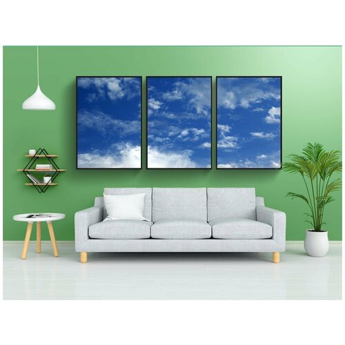фото Набор модулных постеров для интерьера "синее небо, облако, ясное небо" 60x90 см. в тубусе, без рамки lotsprints