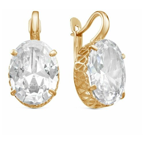 Серьги из серебра 925 пробы с фианитами в золочении Б33810951